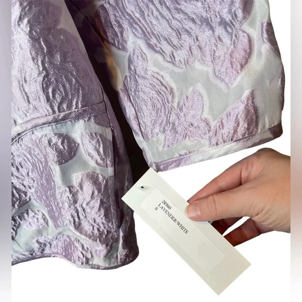 NWT Caroline Rose Lavender Floral Rose Devore Jacket Size Small - Picture 8 of 9